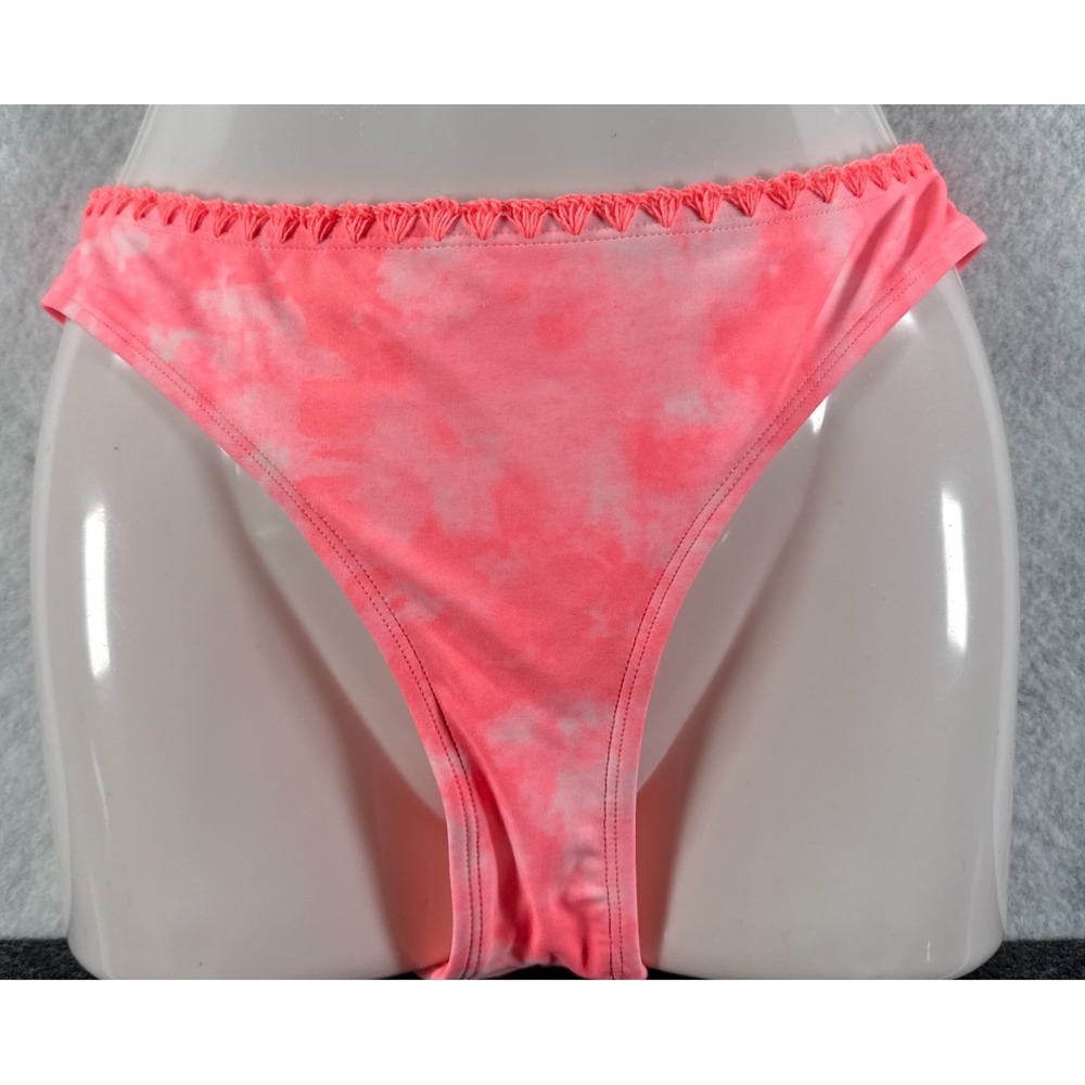 Arizona Jean Co Womens Large Pink Tie Dye Ruched Back‎ Bikini Bottom NWOT